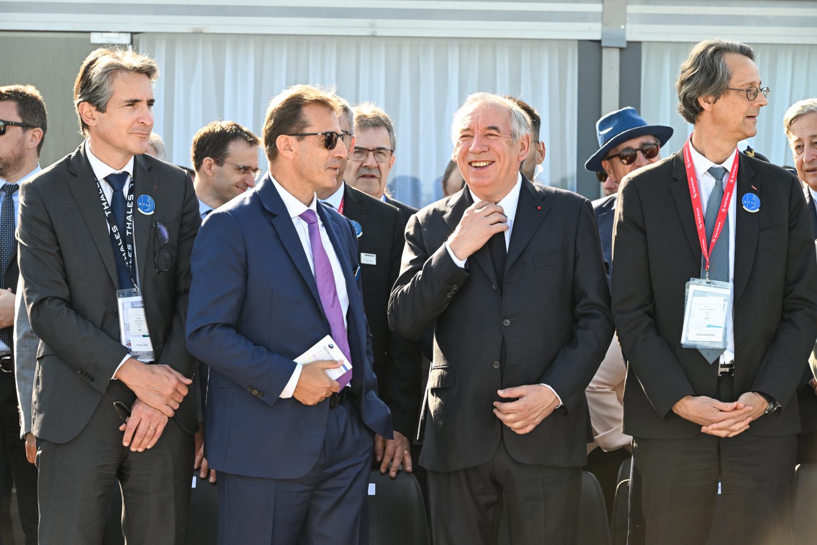 Patrice Caine, PDG de Thales, Guillaume Faury, President du GIFAS et PDG d'Airbus Group, Francois Bayrou, Olivier Andries, PDG de Safran, Eric Trappier, PDG de Dassault Aviation
Visite inaugurale du Premier Ministre Francois Bayrou
55eme Salon Internationale de l'Aeronautique et de l'Espace