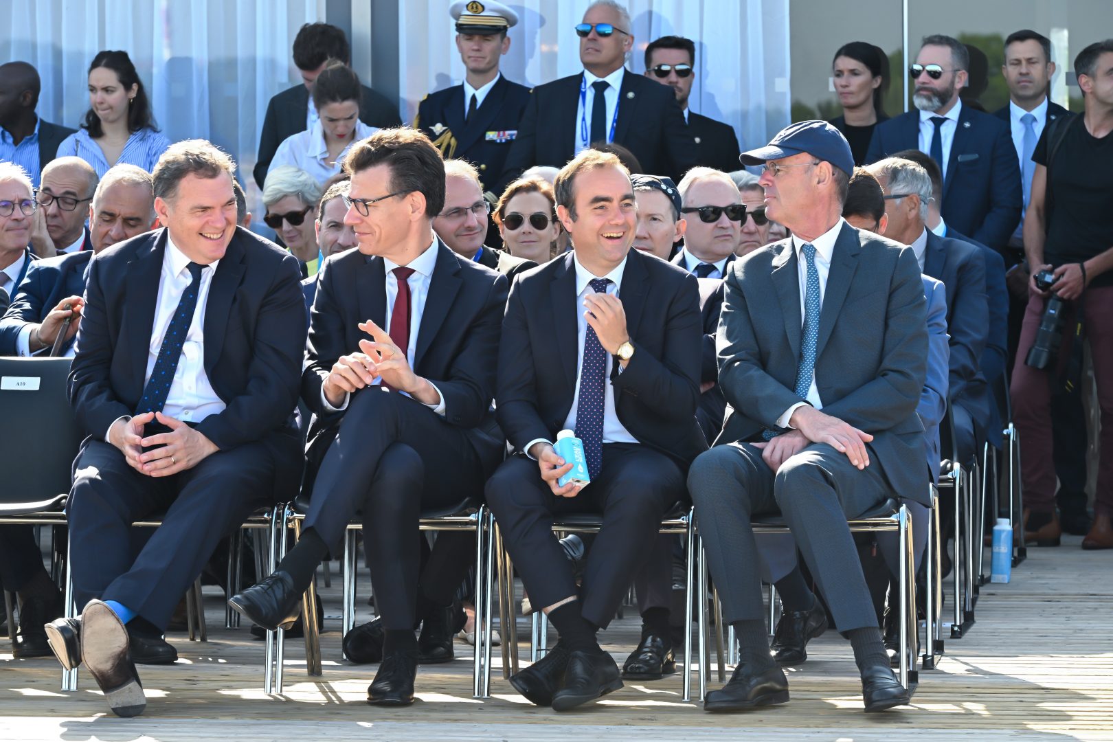 Philippe Tabarot, ministre des transports, Philippe Baptiste, ministre de la recherche, Sebastien Lecornu, ministre des armees, Eric Lombart, ministre de l'economie
Visite inaugurale du Premier Ministre Francois Bayrou
55eme Salon Internationale de l'Aeronautique et de l'Espace